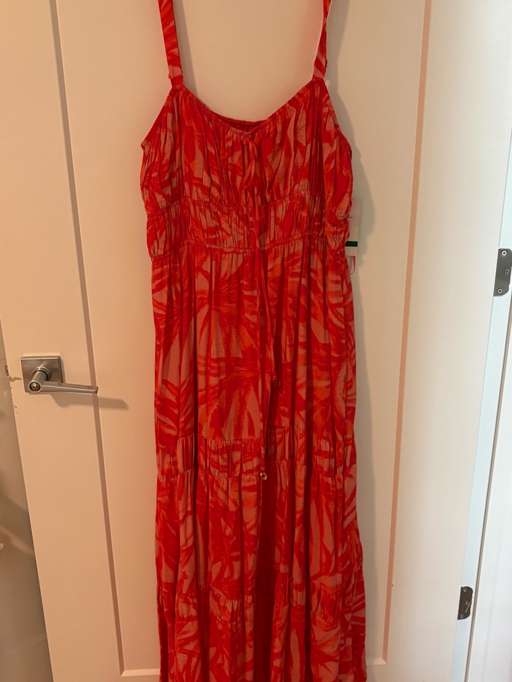 Taylor Red Printed Spaghetti-Strap Maxi Dress